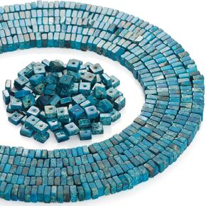 Firstmeet 160pcs Square Imperial Jasper Beads for Jewelry Making Adults DIY Multi-Color Beaded Bracelet Accessories Girl Gift (DIY-1024-Mix-1)