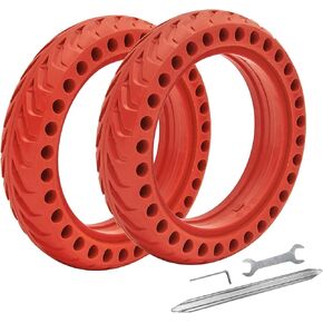 قطعتان من الإطارات الصلبة لـ gotrax gxl V2/gotrax XR لـ Xiaomi m365 سكوتر كهربائي، عجلات سكوتر كهربائية 8.5 بوصة بديلة على شكل قرص العسل لـ Mijia Mi m365 pro مع أدوات التثبيت، أحمر