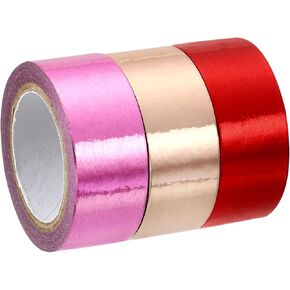 PATIKIL Metallic Washi Tape 15mm x 5m, 3 Pack Art Paper Mirror Masking Foil Sticker Self-Adhesive for DIY Art Craft Wrapping Wedding Decoration, Purple, Light Blue, Green
