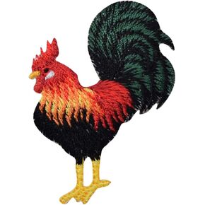 Rooster Chicken Embroidered Iron on Patch in Saudi Arabia