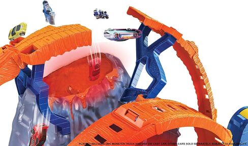 Hot Wheels Monster Trucks T-Rex Volcano Playset with 1:64 Scale Race Ace Toy Truck & 1 Toy Car, Track Set with Dinosaur Nemesis in Saudi Arabia