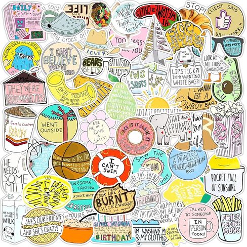 ملصقات وردية - 50 قطعة من ملصقات Preppy ملصقات جمالية مقاومة للماء من الفينيل ملصقات كرتونية لطيفة لزجاجات المياه والكمبيوتر المحمول ولوح التزلج ملصق فاخر للديكور، هدية للمراهقين والبالغين (ملصق وردي) in Kuwait