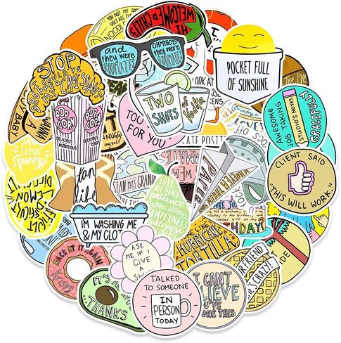 ملصقات وردية - 50 قطعة من ملصقات Preppy ملصقات جمالية مقاومة للماء من الفينيل ملصقات كرتونية لطيفة لزجاجات المياه والكمبيوتر المحمول ولوح التزلج ملصق فاخر للديكور، هدية للمراهقين والبالغين (ملصق وردي) in Kuwait