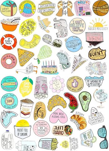 ملصقات وردية - 50 قطعة من ملصقات Preppy ملصقات جمالية مقاومة للماء من الفينيل ملصقات كرتونية لطيفة لزجاجات المياه والكمبيوتر المحمول ولوح التزلج ملصق فاخر للديكور، هدية للمراهقين والبالغين (ملصق وردي) in Kuwait