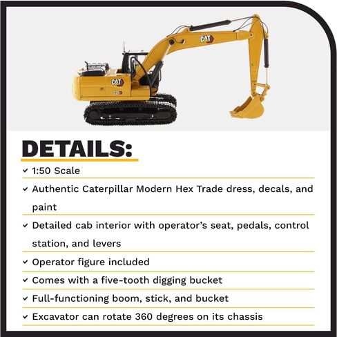 Diecast Masters 1:50 Caterpillar 320 GX Hydraulic Excavator | High Line Series Cat Trucks & Construction Equipment | 1:50 Scale Model Diecast Collectible Model 85674 in Saudi Arabia