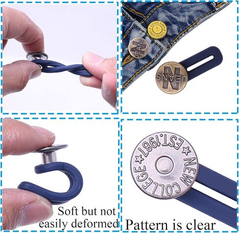 8 قطع زر تمديد الخصر مرونة إضافة 3.5 سم موسع من الفولاذ المقاوم للصدأ لبنطلون جينز جينز جينز وبنطلون وقمصان طوق in Kuwait