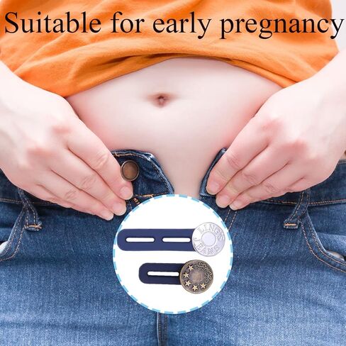 8 قطع زر تمديد الخصر مرونة إضافة 3.5 سم موسع من الفولاذ المقاوم للصدأ لبنطلون جينز جينز جينز وبنطلون وقمصان طوق in Kuwait