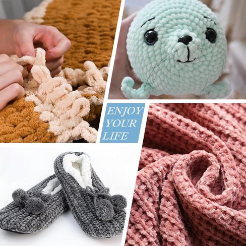 6 Pieces Plush Yarn, Soft Velvet Yarn Chenille Yarn for Crocheting Super Bulky 300g (328yds) Baby Blanket Yarn, Milk White Yarn for Knitting Sweaters, Scarves, Shawls, Cushions, DIY Crafts in Saudi Arabia