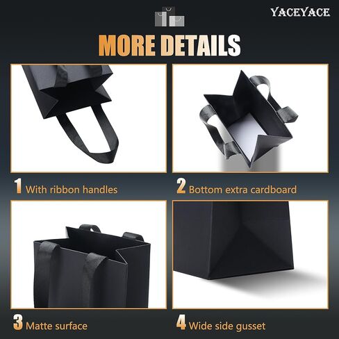 White Paper Gift Bags, YACEYACE 20Pcs 10.5"x4.25"x8" White Kraft Paper Bags with Handles, White Gift Paper Bags with Handles Bulk White Paper Shopping Bags in Kuwait