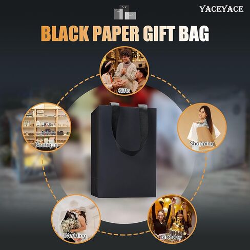White Paper Gift Bags, YACEYACE 20Pcs 10.5"x4.25"x8" White Kraft Paper Bags with Handles, White Gift Paper Bags with Handles Bulk White Paper Shopping Bags in Kuwait