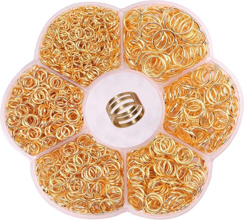 YAKA 1600Pcs 6 Different Sizes Open Jump Rings,5mm 6mm 7mm 8mm 9mm 10mm Ring Jewelry Keychain for Jewelry Making Accessories,1Pcs Jump Ring Open/Close Tool and 1Pcs Clear Box (Red Copper) in Kuwait