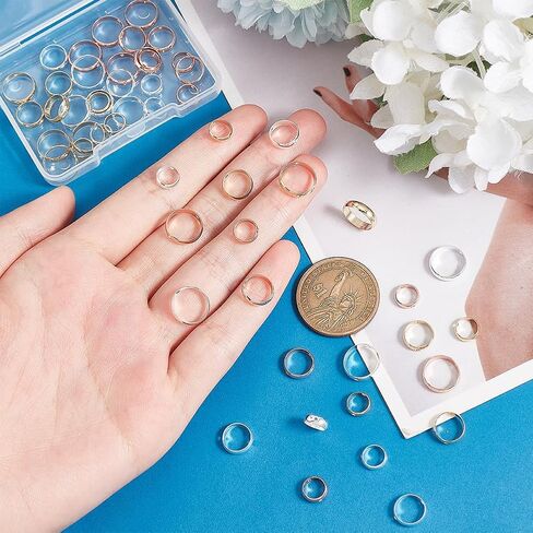 PH PandaHall 28pcs 14K Gold Round Bead Frame, 7 Sizes Brass Circle Frame Connectors 6 7 8 9 10 11 12mm Golden Loose Beads Two Hole Frame Spacer Beads for Beading Earring Bracelet Necklace Making in Saudi Arabia
