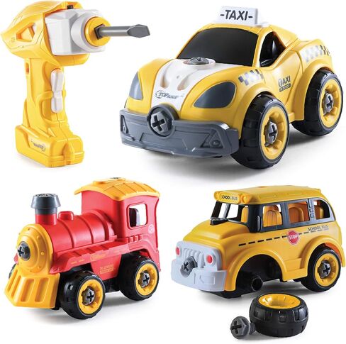 ألعاب البناء ︱ألعاب تفكيك البناء بمثقاب كهربائي ︱تحول إلى سيارة تحكم عن بعد ︱مركبات تفكيك 3 في 1 للأطفال الصغار والأولاد بعمر 3،4،5،6،7 سنوات ︱ألعاب شاحنة مثل in Kuwait