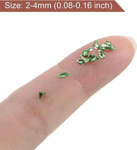 uxcell 20g Crushed Glass Chips, 2-4mm Irregular Metallic Chunky Glitter Glass for Craft DIY Jewelry Vase Filler Epoxy Resin Decoration Lawn Green in Saudi Arabia