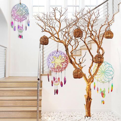 قوالب سيليكون من Woohome Dreamcatcher لراتنجات الإيبوكسي، قوالب راتنج صائد الأحلام، طقم سلسلة مفاتيح على شكل ريش للتعليق على الحائط مع حلقات قفز، سلسلة لتزيين المنزل الحرفي in Kuwait