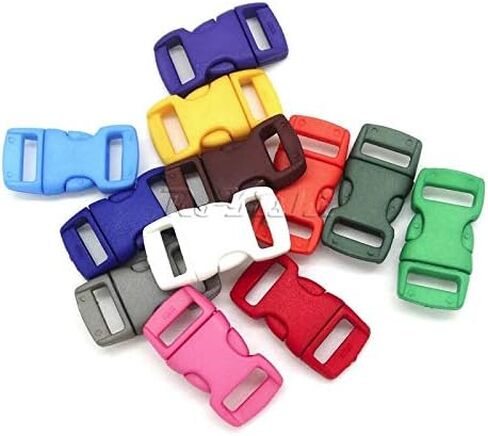 12 قطعة من أبازيم تحرير جانبي ملونة محيطية الشكل مقاس 0.95 سم لسوار باراكورد مزيج من 12 لونًا in Kuwait