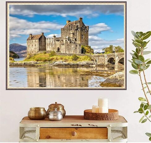 DIY 5D Diamond Painting Kits for Adults, Castle Eilean Donan Dornie Scottish Highlands Scotland Eilean Donan Arts Craft for Home Wall Decor 12x16inch in Kuwait