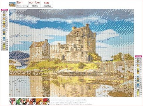 DIY 5D Diamond Painting Kits for Adults, Castle Eilean Donan Dornie Scottish Highlands Scotland Eilean Donan Arts Craft for Home Wall Decor 12x16inch in Kuwait