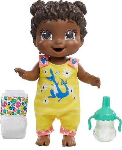 Baby Alive Baby Gotta Bounce Doll, Kangaroo Outfit, Bounces with 25+ SFX and Giggles, Drinks and Wets, Black Hair Toy for Kids Ages 3 and Up in Saudi Arabia
