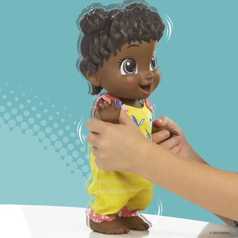 Baby Alive Baby Gotta Bounce Doll, Kangaroo Outfit, Bounces with 25+ SFX and Giggles, Drinks and Wets, Black Hair Toy for Kids Ages 3 and Up in Saudi Arabia