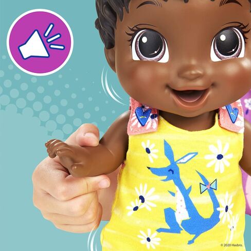 Baby Alive Baby Gotta Bounce Doll, Kangaroo Outfit, Bounces with 25+ SFX and Giggles, Drinks and Wets, Black Hair Toy for Kids Ages 3 and Up in Saudi Arabia
