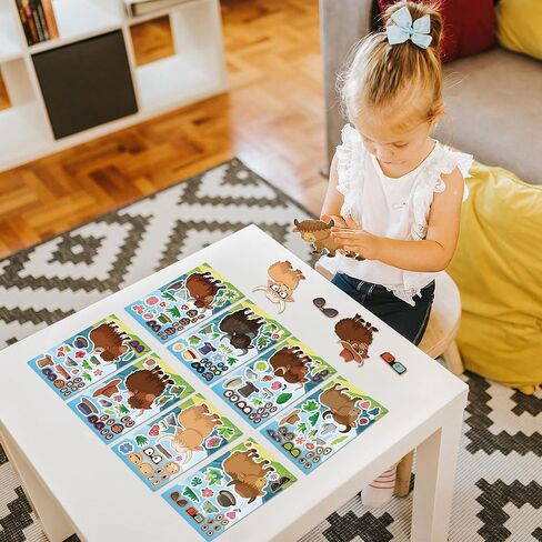 ستيكر لاصق للوجه بتصميم ابقار المزرعة من دورغوا، ستيكر لاصق اصنع ابقار المزرعة للاطفال، ملصقات وجه ذاتية الصنع، اصنع ابقارك، ملصقات مزرعة لمستلزمات الحفلات، 6 تصاميم 24 ورقة in Kuwait