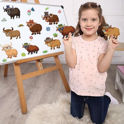 ستيكر لاصق للوجه بتصميم ابقار المزرعة من دورغوا، ستيكر لاصق اصنع ابقار المزرعة للاطفال، ملصقات وجه ذاتية الصنع، اصنع ابقارك، ملصقات مزرعة لمستلزمات الحفلات، 6 تصاميم 24 ورقة in Kuwait