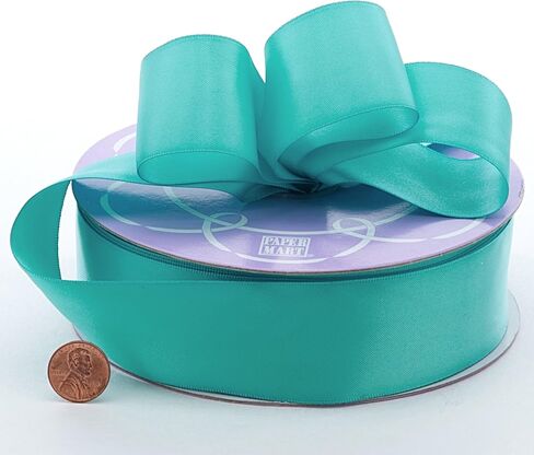 1 1/2" X 50 Yards Aqua Double Face Satin Ribbon in Saudi Arabia