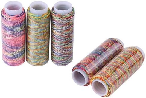 Colorful Sewing Thread Sewing Thread Color High Intensity Gradient Line Sewing Thread Craft Patch Steering-Wheel Sewing Supplies (Rainbow Colors) in Kuwait