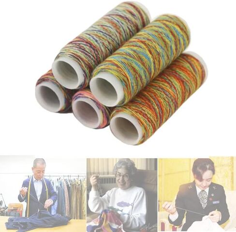 Colorful Sewing Thread Sewing Thread Color High Intensity Gradient Line Sewing Thread Craft Patch Steering-Wheel Sewing Supplies (Rainbow Colors) in Kuwait