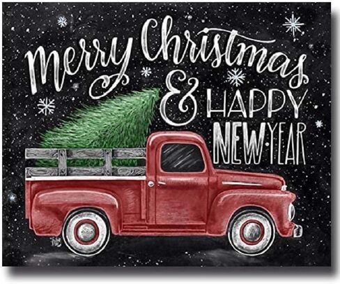 SUNKOO 12x16 بوصة DIY عيد الميلاد الماس مجموعات الطلاء للبالغين، الطلاء الحفر الكامل مع الماس عيد الميلاد الماس الفن عيد الميلاد حجر الراين التطريز صور الحرفية لديكور جدار المنزل، سنة جديدة سعيدة in Kuwait