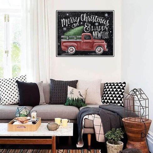 SUNKOO 12x16 بوصة DIY عيد الميلاد الماس مجموعات الطلاء للبالغين، الطلاء الحفر الكامل مع الماس عيد الميلاد الماس الفن عيد الميلاد حجر الراين التطريز صور الحرفية لديكور جدار المنزل، سنة جديدة سعيدة in Kuwait