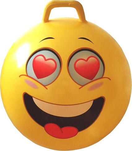AppleRound Hippity Hoppity Hopball with Ball Pump, 18in/45cm Diameter for Age 3-7, Kangaroo Bouncer, Space Hopper Ball with Handle for Children, Printed Design (Ladybug) in Kuwait