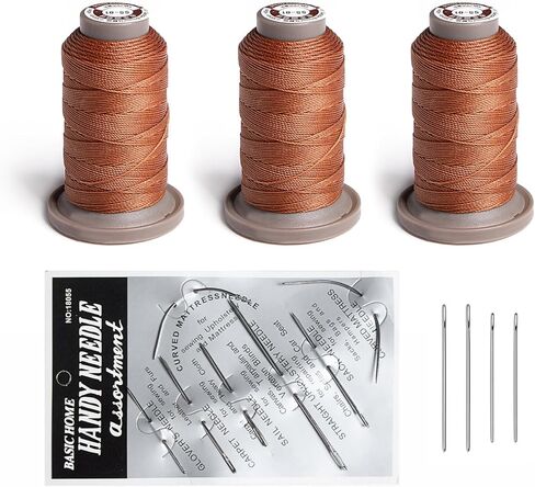 WUTA Waxed Thread Hand Sewing Needles Set Leather Stitching Supplies for Home Upholstery Leather Canvas Bags Sofa Furniture Canvas Repair and Sewing (White) in Kuwait