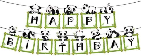 kungoon الباندا راية عيد ميلاد، الخيزران راية عيد ميلاد سعيد للبنين بنات الباندا عيد ميلاد الطفل دش الطرف، زينة عيد ميلاد للحيوانات الباندا المائية. (الخيزران) in Kuwait