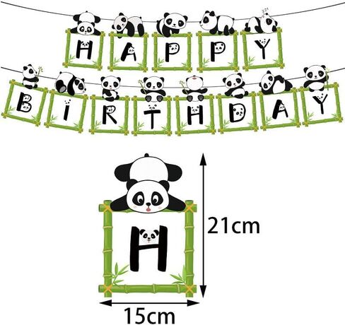 kungoon الباندا راية عيد ميلاد، الخيزران راية عيد ميلاد سعيد للبنين بنات الباندا عيد ميلاد الطفل دش الطرف، زينة عيد ميلاد للحيوانات الباندا المائية. (الخيزران) in Kuwait
