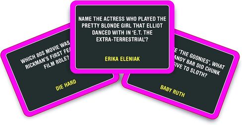 Awesome 80s Movie Trivia 100 Cards Questions Game in Saudi Arabia