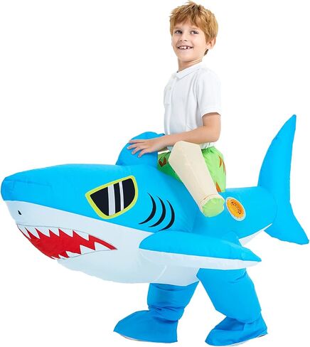 KOOY Inflatable Costume, Ride on Shark Halloween Costumes, Blow up Shark Costume for Holiday, Party in Kuwait