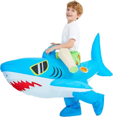 KOOY Inflatable Costume, Ride on Shark Halloween Costumes, Blow up Shark Costume for Holiday, Party in Kuwait