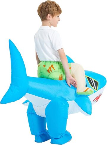 KOOY Inflatable Costume, Ride on Shark Halloween Costumes, Blow up Shark Costume for Holiday, Party in Kuwait