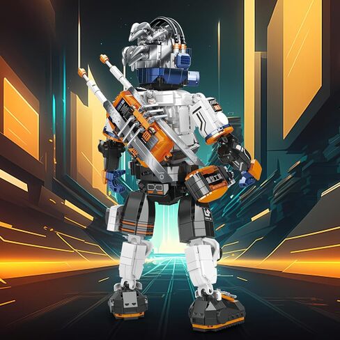 مجموعات بناء روبوت JMBricklayer Mecha للبالغين 70133، نموذج عرض محارب مرن مع قاعدة، لعبة ميكانيكية معركة رائعة للأولاد والبنات، فكرة هدايا عرض أنيقة قابلة للتجميع (1300 قطعة) in Kuwait