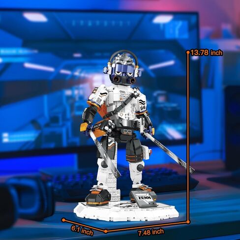 مجموعات بناء روبوت JMBricklayer Mecha للبالغين 70133، نموذج عرض محارب مرن مع قاعدة، لعبة ميكانيكية معركة رائعة للأولاد والبنات، فكرة هدايا عرض أنيقة قابلة للتجميع (1300 قطعة) in Kuwait