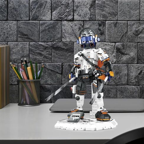 مجموعات بناء روبوت JMBricklayer Mecha للبالغين 70133، نموذج عرض محارب مرن مع قاعدة، لعبة ميكانيكية معركة رائعة للأولاد والبنات، فكرة هدايا عرض أنيقة قابلة للتجميع (1300 قطعة) in Kuwait