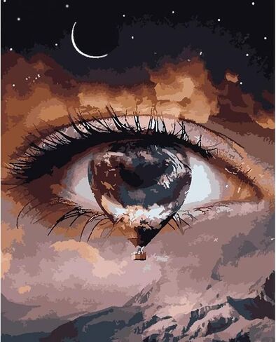 مجموعة الطلاء بالأرقام للبالغين والأطفال المبتدئين ، دموع الأم الكون مجموعة الطلاء الزيتي ، رسم مع فرش الطلاء الطلاء ، طلاء أكريليك ، لوحة DIY لتزيين الحائط المنزل ، 40.64 × 30.48 سم in Kuwait