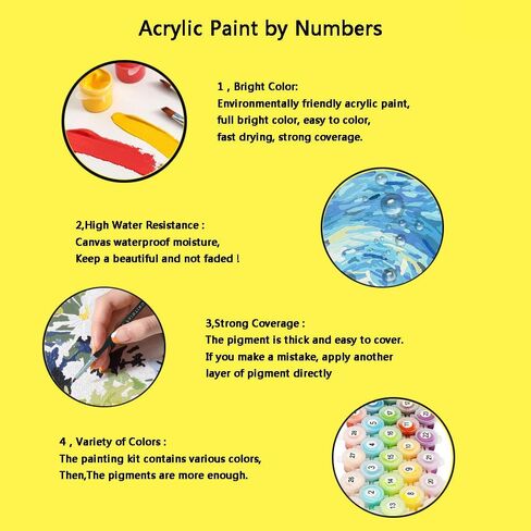 مجموعة الطلاء بالأرقام للبالغين والأطفال المبتدئين ، دموع الأم الكون مجموعة الطلاء الزيتي ، رسم مع فرش الطلاء الطلاء ، طلاء أكريليك ، لوحة DIY لتزيين الحائط المنزل ، 40.64 × 30.48 سم in Kuwait