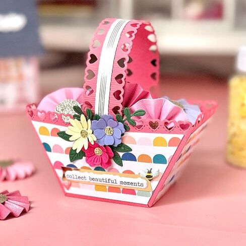 Alinacutle Gift Basket Metal Die Cut,Treat Packing Cutting Dies, DIY Present for Anniversary/Valentine's Day/Birthday/Festival, Gift for Mom/Wife/Sister/Daughter/Friend,Lovely Basket in Saudi Arabia