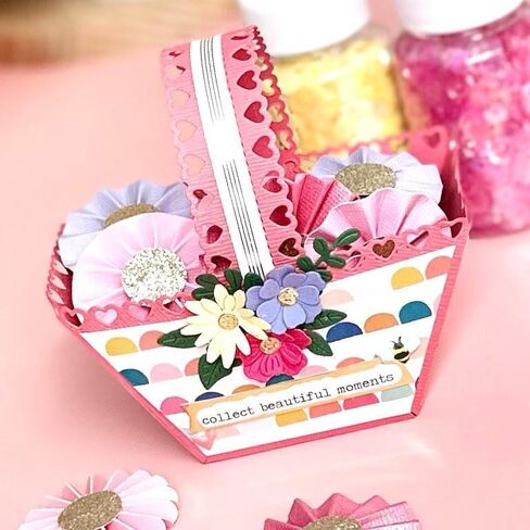 Alinacutle Gift Basket Metal Die Cut,Treat Packing Cutting Dies, DIY Present for Anniversary/Valentine's Day/Birthday/Festival, Gift for Mom/Wife/Sister/Daughter/Friend,Lovely Basket in Saudi Arabia