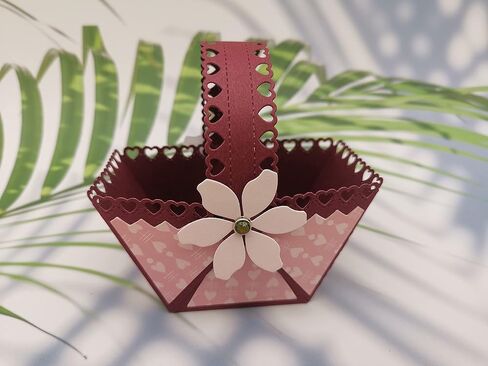 Alinacutle Gift Basket Metal Die Cut,Treat Packing Cutting Dies, DIY Present for Anniversary/Valentine's Day/Birthday/Festival, Gift for Mom/Wife/Sister/Daughter/Friend,Lovely Basket in Saudi Arabia