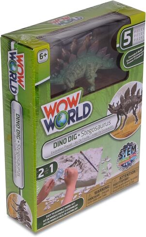 مجموعة لعب كاتز للتشذيب / الديكورات غير المحدودة من Wow World Dino DIG Excavation Playset STEM Science Tech Math 2 في 1-Brachiosaurus، Triceratops، Pterodactyl (ترايسيراتوبس 3273) in Saudi Arabia