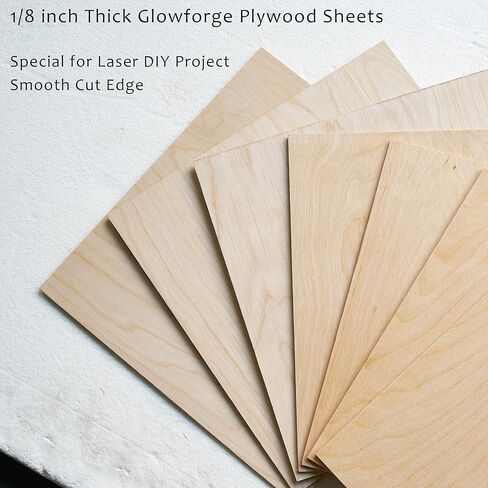 XBurmo 12 × 12 بوصة خشب البتولا البلطيقي الرقائقي، 3 مم 1/8 بوصة خشب الحرف اليدوية، 8 قطع من أوراق الخشب الرقيقة قطع خشبية طبيعية للحرف اليدوية والكتابة لوازم DIY النقش ونحت ديكورات المنزل in Kuwait